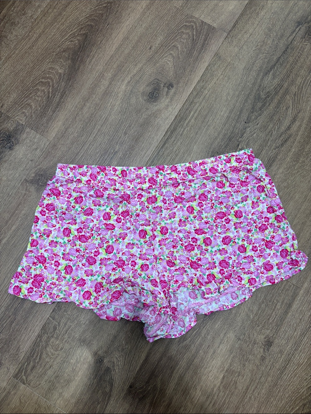 Adore Me Floral Pink Sleep Shorts - Women Intimates & Sleepwear Ruffles Size  L